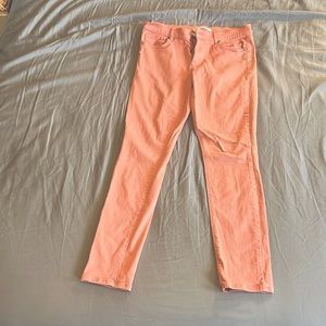Loft Modern Skinny Jeans- salmon/pink, size 4